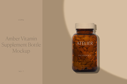 Amber Vitamin Bottle Mockup No. 7, a Cups & Container Mockup by Copal