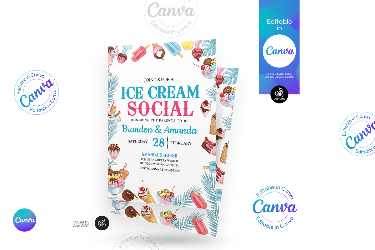 Ice Cream Social Flyer, a Flyer Template by Aam360 (Photo 1 of 3)