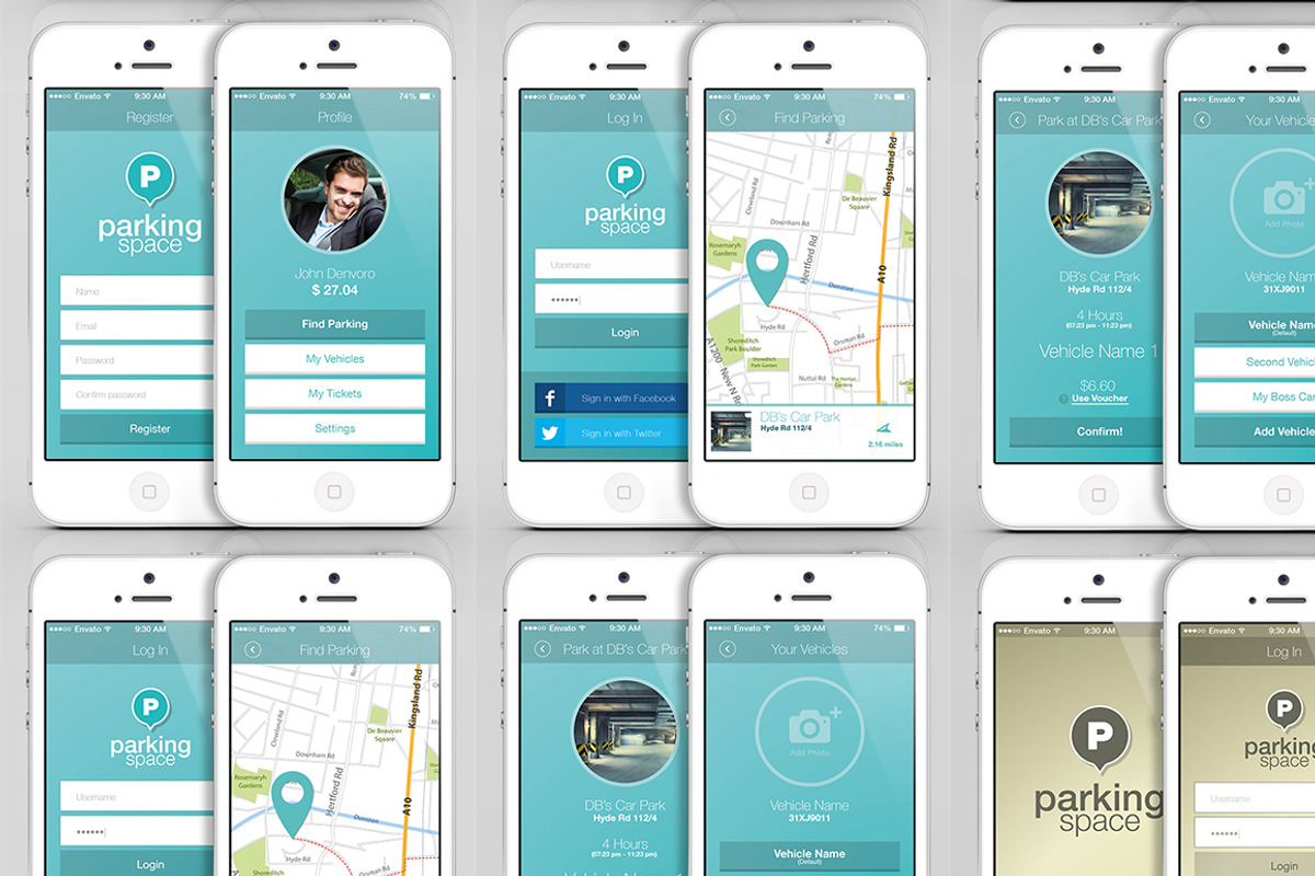 Flat Mobile App Kit | App Idea, an UI Kit Template by pixart_pm (Photo 3 of 4)
