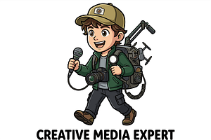 Creative Media Expert Mascot Logo, an Education Illustration by Izdihaar_Studio