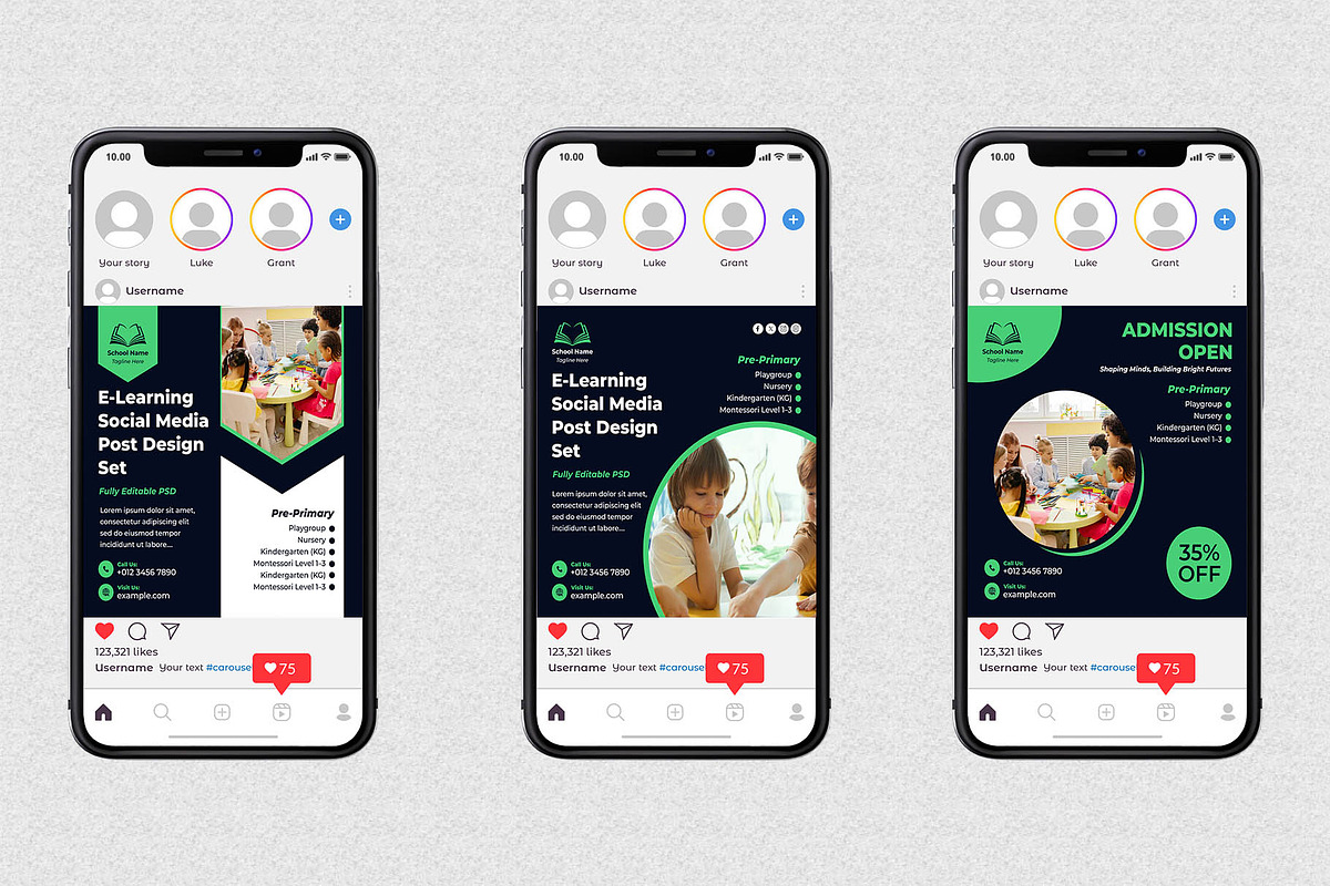 Schooling Instagram Posts, a Social Media Template by Mohammad Sarfaraz (Photo 2 of 5)