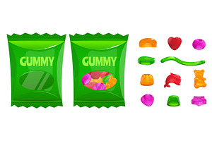 Fruit chewy marmalade in plastic