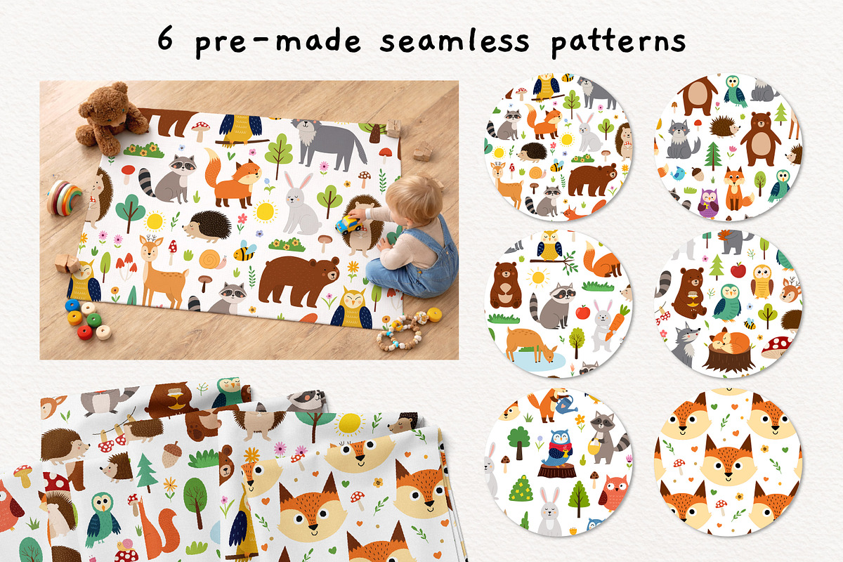 Cute Forest Animals Big Collection, an Animal Illustration by Gulnara Sabirova (Photo 10 of 16)