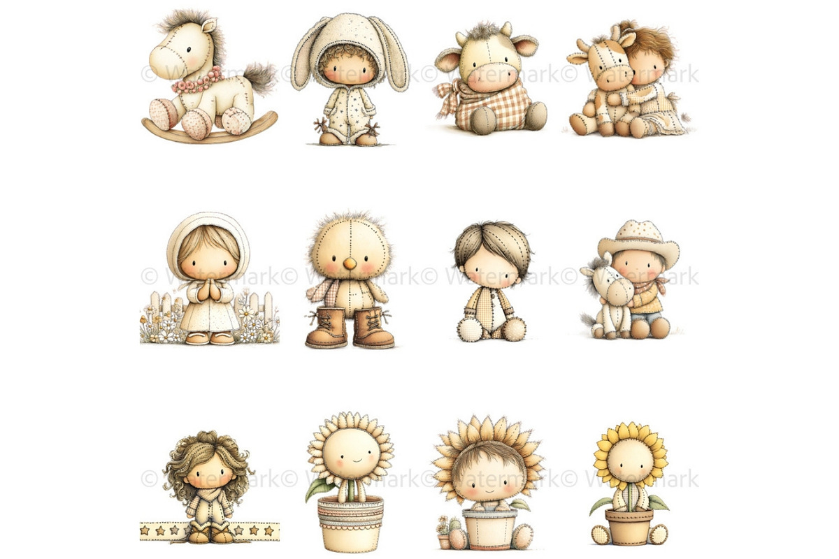 Cowgirl Baby Shower Clipart Set, a Decorative Illustration by Nicole Branger Art (Photo 6 of 23)