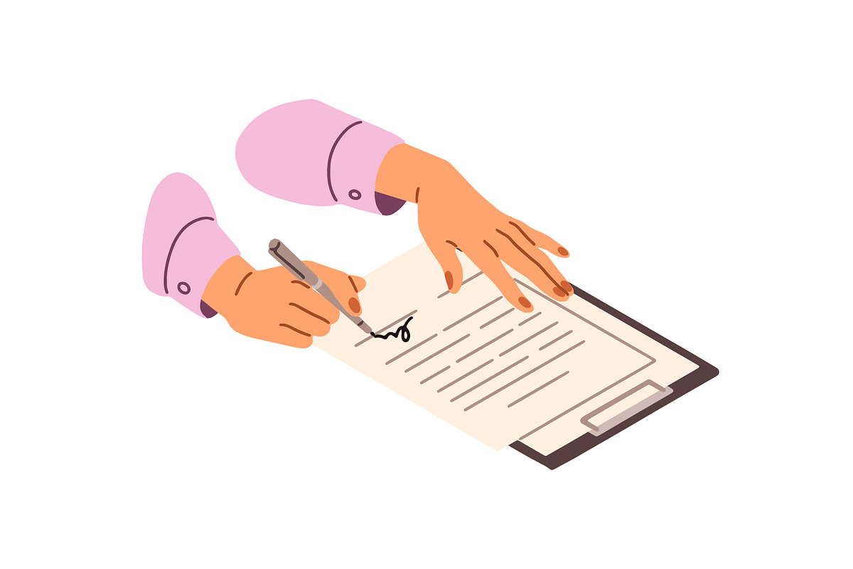 Signing of formal documents set, a Work Illustration by PaperTrident (Photo 4 of 7)