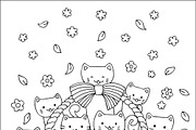 10 Cute cats coloring pages, an Illustration by Somjai King (Thumbnail 11 of 11)