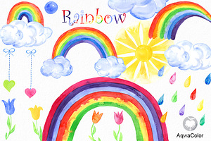 Rainbow Watercolor clipart