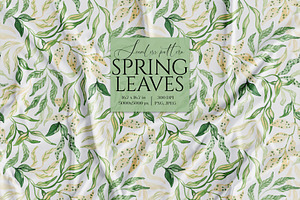 Watercolor Spring Foliage Pattern