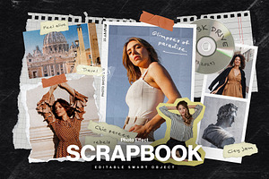 Photo Collage Scrapbook Mockup