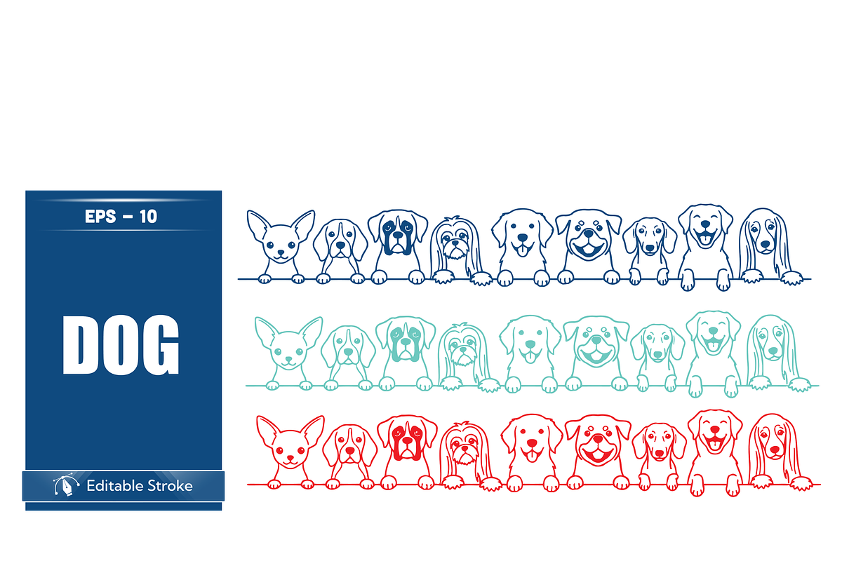 Editable Dog Silhouettes Set, a Person Illustration by CarWrap design (Photo 1 of 3)
