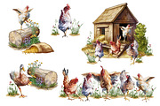 Watercolor composition on the farm, an Animal Illustration by IrynaPanashii (Thumbnail 5 of 8)