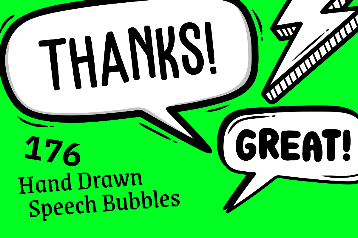 Hand Drawn Speech Bubbles – Doodles, an Object Graphic by crafty (Photo 10 of 10)