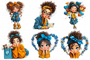 Valentine Cute Girl Clipart Bundle, an Illustration by Daily.Designs (Thumbnail 4 of 7)