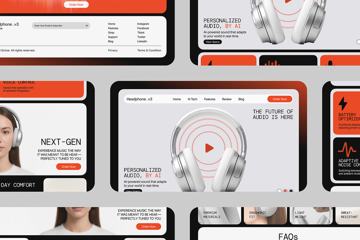 Headphone Product Figma Landing Page, a Landing Page Template by Supanium Studio (Photo 3 of 5)