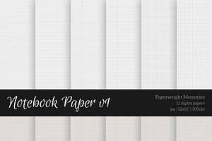 Patterned Paper - Notebook Paper