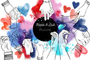 Hands & Love, an Illustration by Tatiana Davidova (Thumbnail 1 of 4)