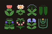 Abstract floral icons, flowers set, a Decorative Illustration by Good Studio (Thumbnail 8 of 13)
