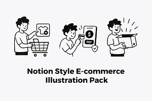 Notion Style E-commerce Illustration, a Work Illustration by Imran Haroon