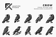 Crow Tattoo Icon Vector, a Solid Icon by Akatype Studio (Thumbnail 1 of 3)