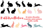 Rabbit vector silhouettes set, an Object Graphic by Orangepencil (Thumbnail 1 of 4)