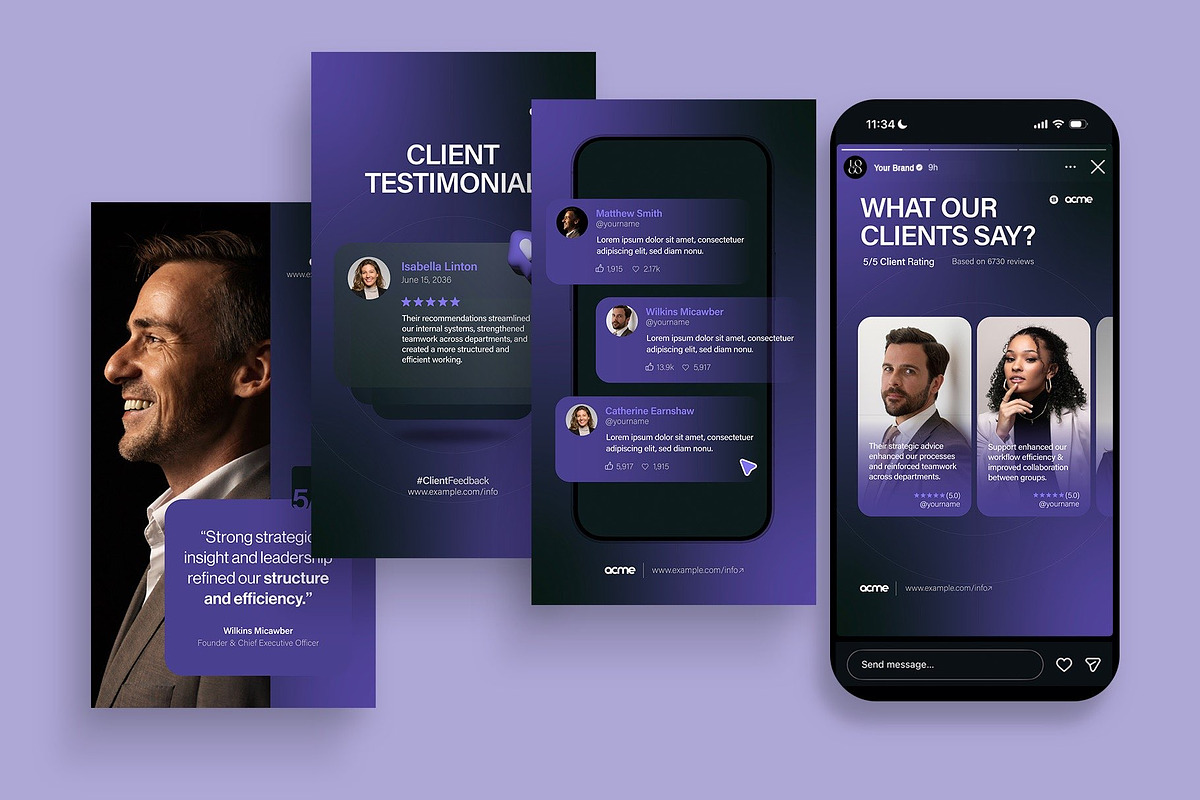 Client Testimonial Social Media Temp, a Social Media Template by BrandPacks (Photo 6 of 7)