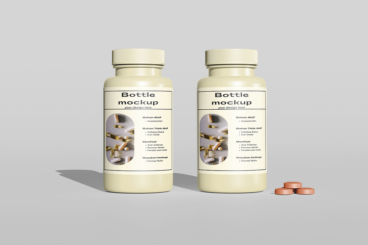 Supplement Bottle Packaging Mockup, a Cups & Container Mockup by swsi-studio (Photo 4 of 6)