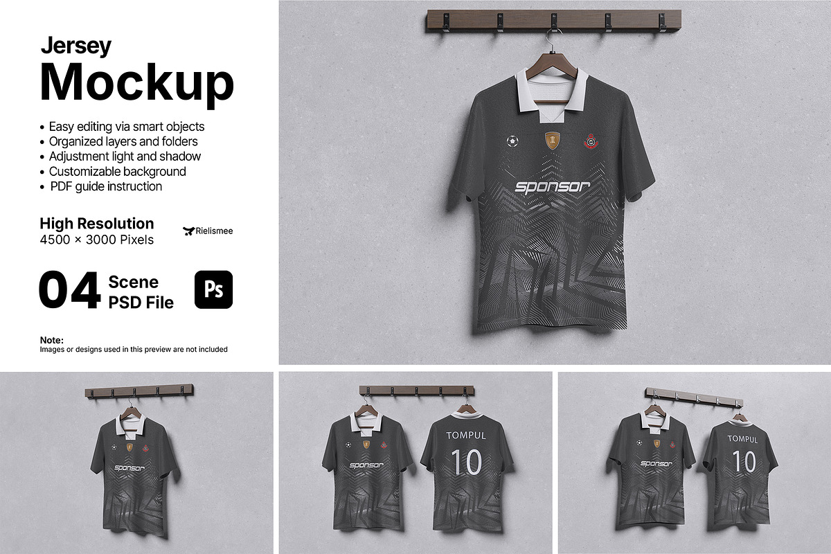 Jersey Mockup Bundle Set, a Shirt Mockup by Rielismee (Photo 1 of 5)