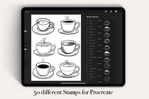 50 Cup Procreate Stamps Brushes