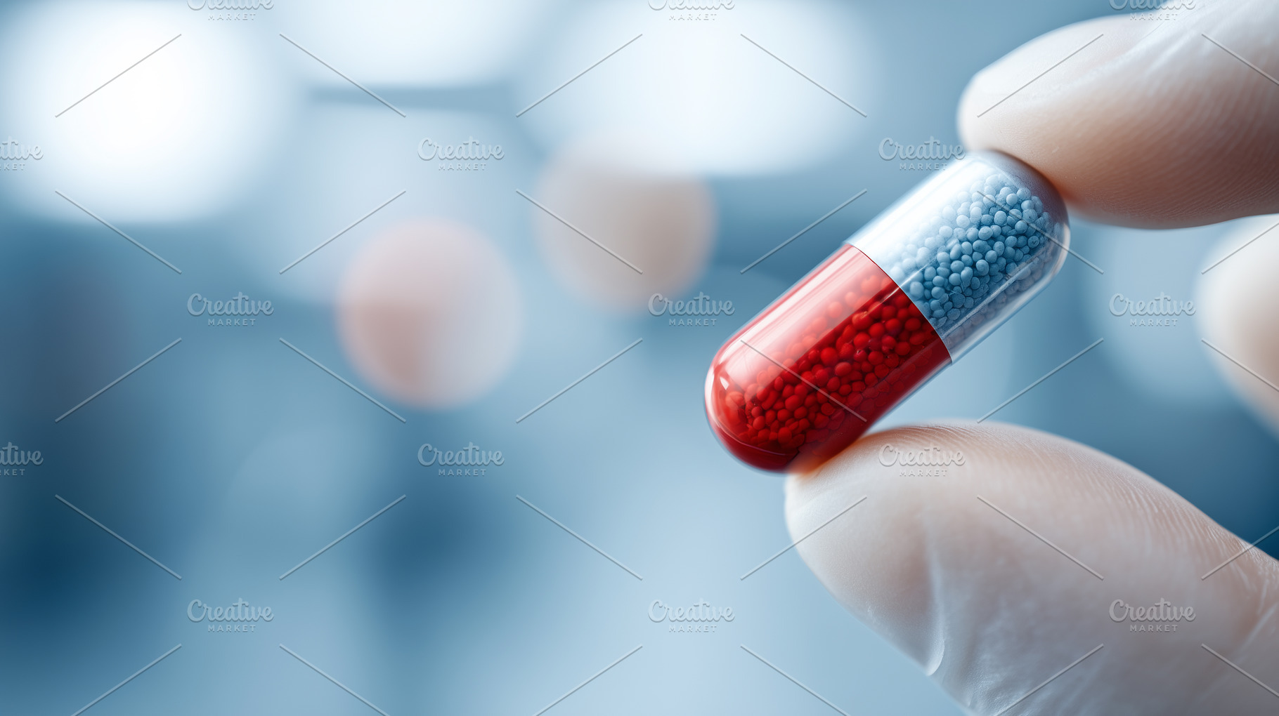 Close up of fingers holding a pill, a Health & Medical Photo by MistyDay