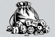 Dice Bag Silhouette Bundle, an Illustration by Designs_River (Thumbnail 8 of 9)