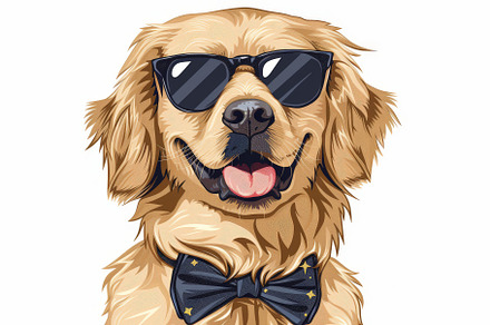 Cute funny stylish quirky golden ret, an Abstract Photo by Pixeness