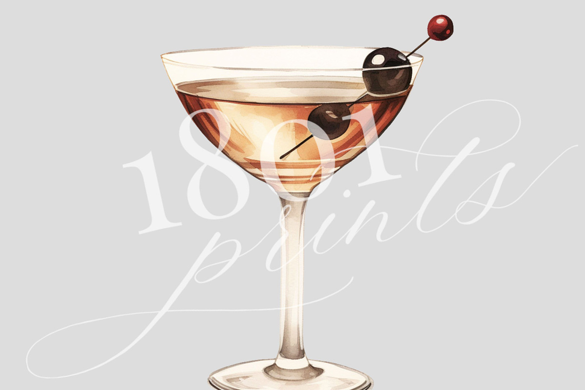 Classic Manhattan Coupe Cocktail, an Illustration by 1801Prints (Photo 1 of 4)
