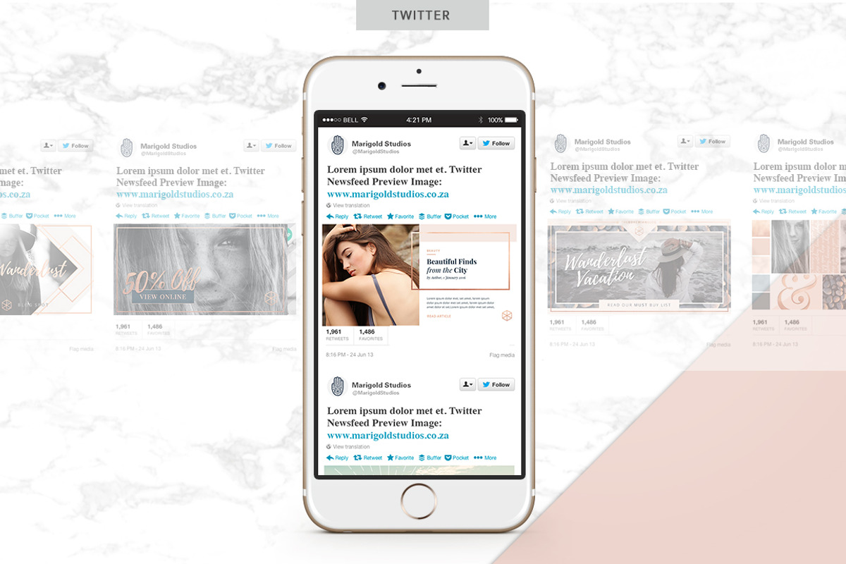 ROSE GOLD | Social Media Pack, a Social Media Template by Marigold Studios (Photo 9 of 13)