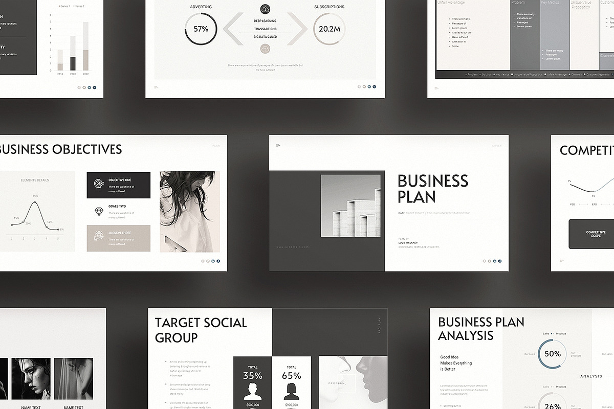 Minimal Business Plan Template Canva, a Presentation Template by ArtisanaAura (Photo 2 of 20)