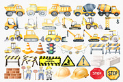 Watercolor Construction Clipart Set, an Illustration by CropUp Creative (Thumbnail 2 of 6)