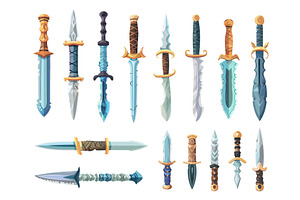 Cartoon fantasy swords and knives, an Object Illustration by Stock-Smart-Start