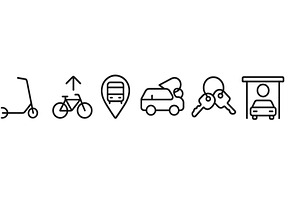 Transportation icons representing, a Transportation Illustration by ZinetroN
