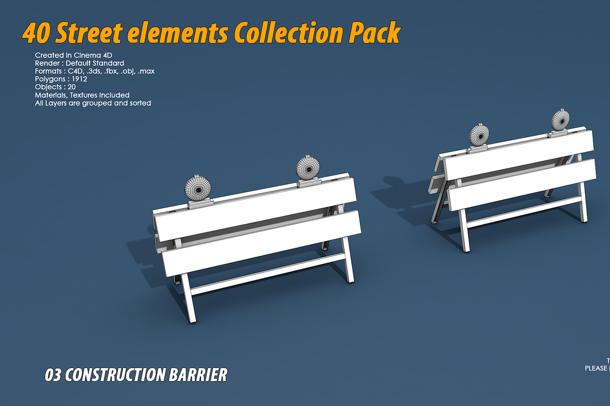 40 Street elements Collection Pack, an Architecture 3D Model by multimedia4ds (Photo 7 of 70)