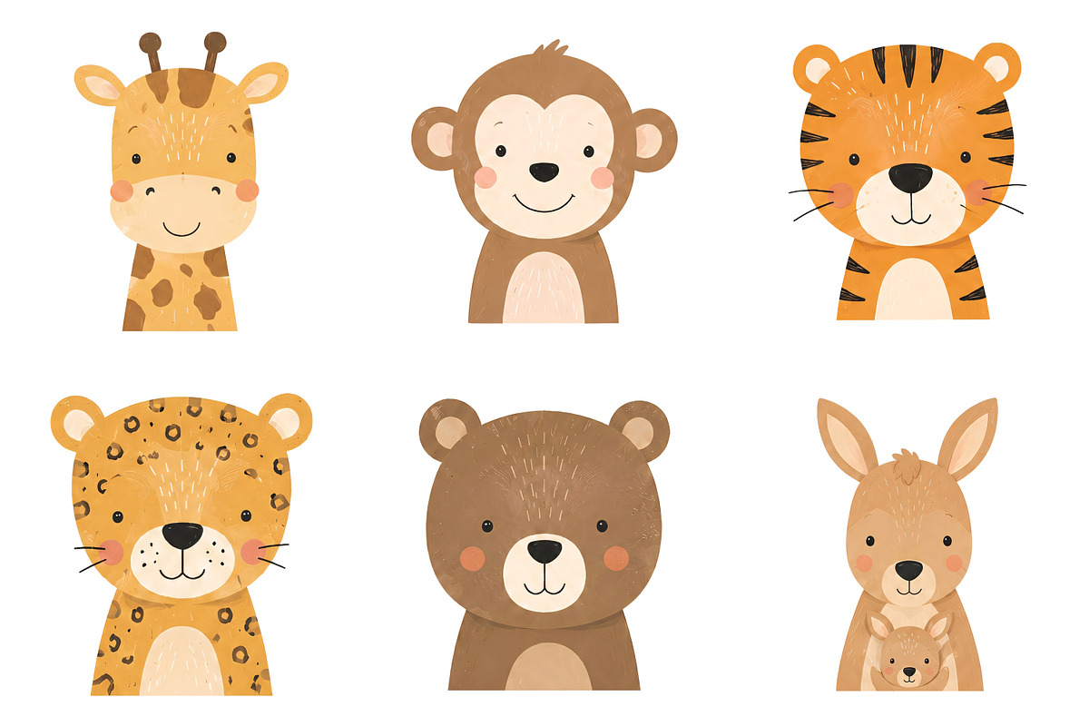 Cute Kids Wild Animals Clipart, an Animal Illustration by Wowly Design (Photo 2 of 20)
