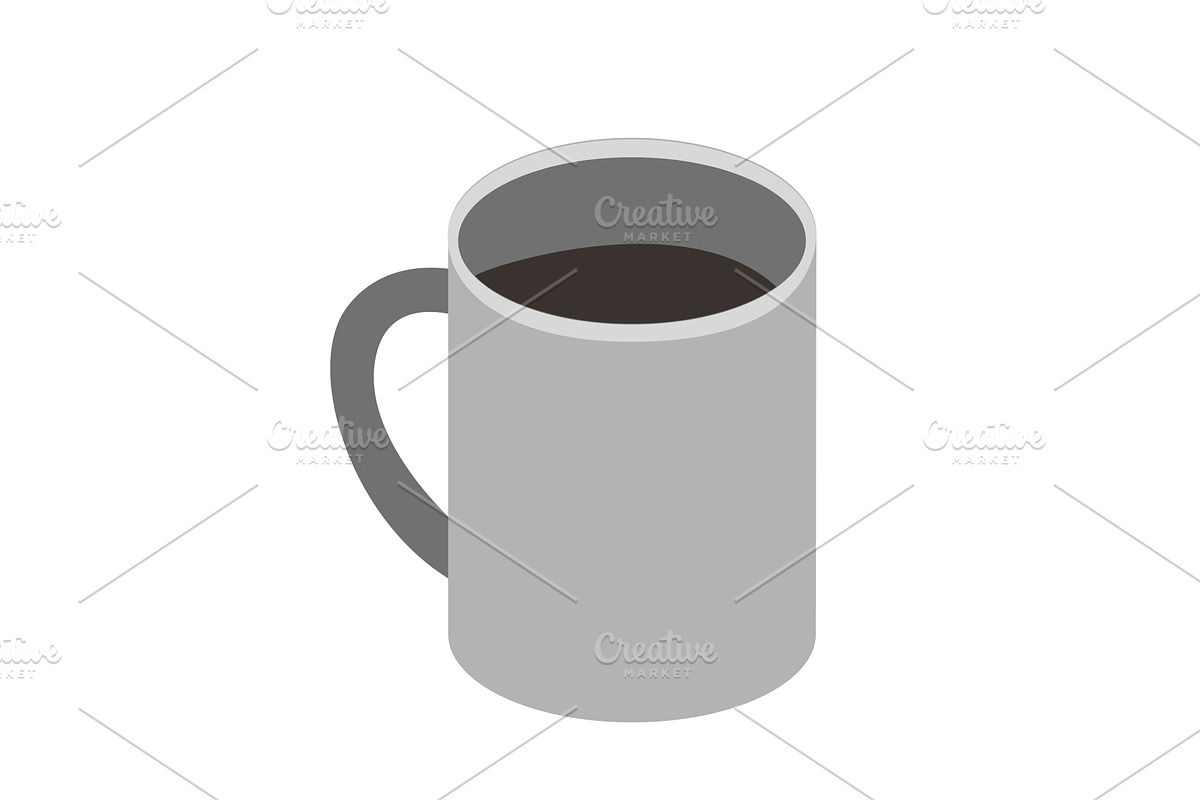 Metal mug with coffee isolated, a Food Illustration by Toltemara