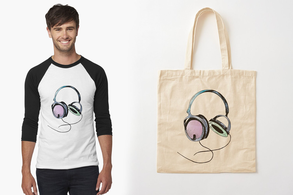 Headphones. Sketch and patterns, an Illustration by Canatic (Photo 4 of 9)