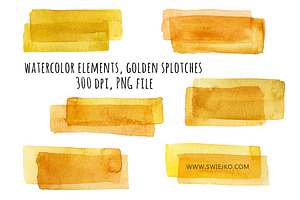 Watercolor splotches, Gold, an Illustration by swiejko