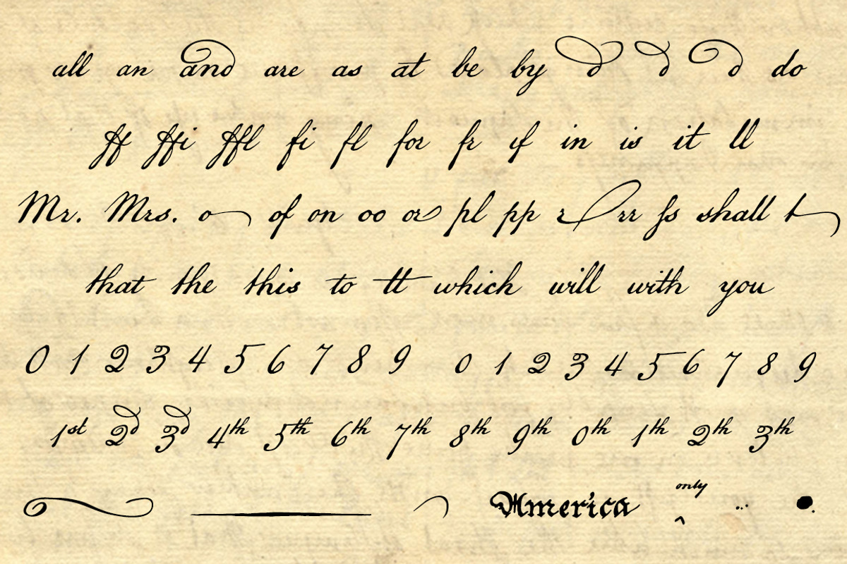 American Scribe, a Fourth of July font preview 2