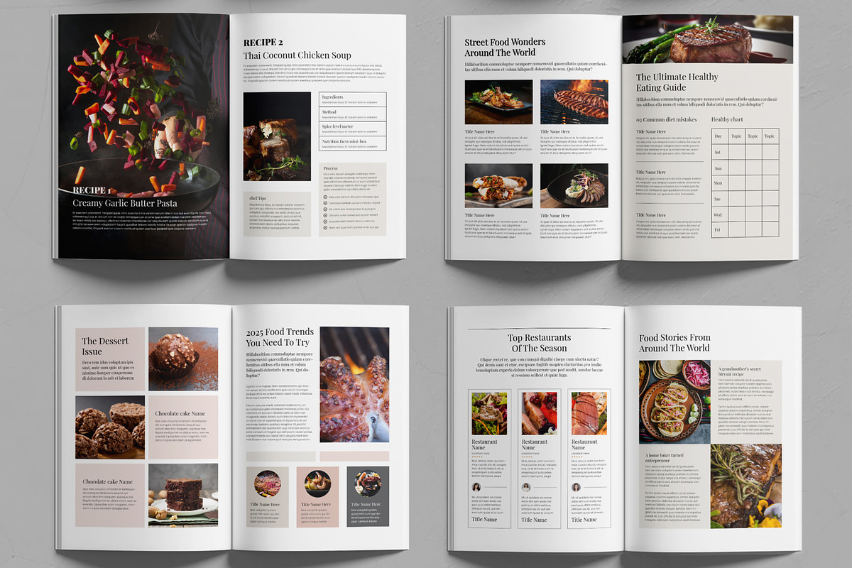 Food Magazine Template, a Magazine Template by MightyDesign (Photo 2 of 6)