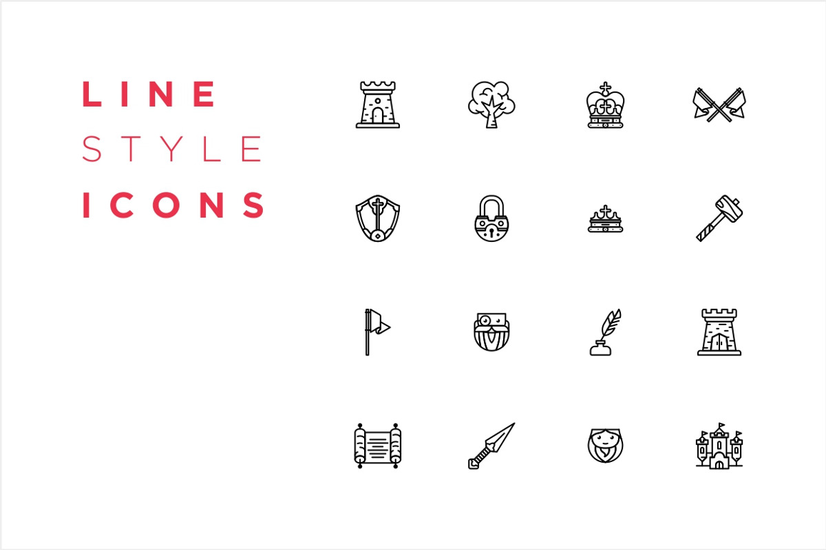 Kingdom Age Icons Set, an Outline Icon by AnimusStudio (Photo 2 of 5)