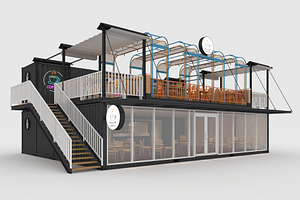 3D Model Container Cafe 16, an Architecture 3D Model by SR 3D Visual