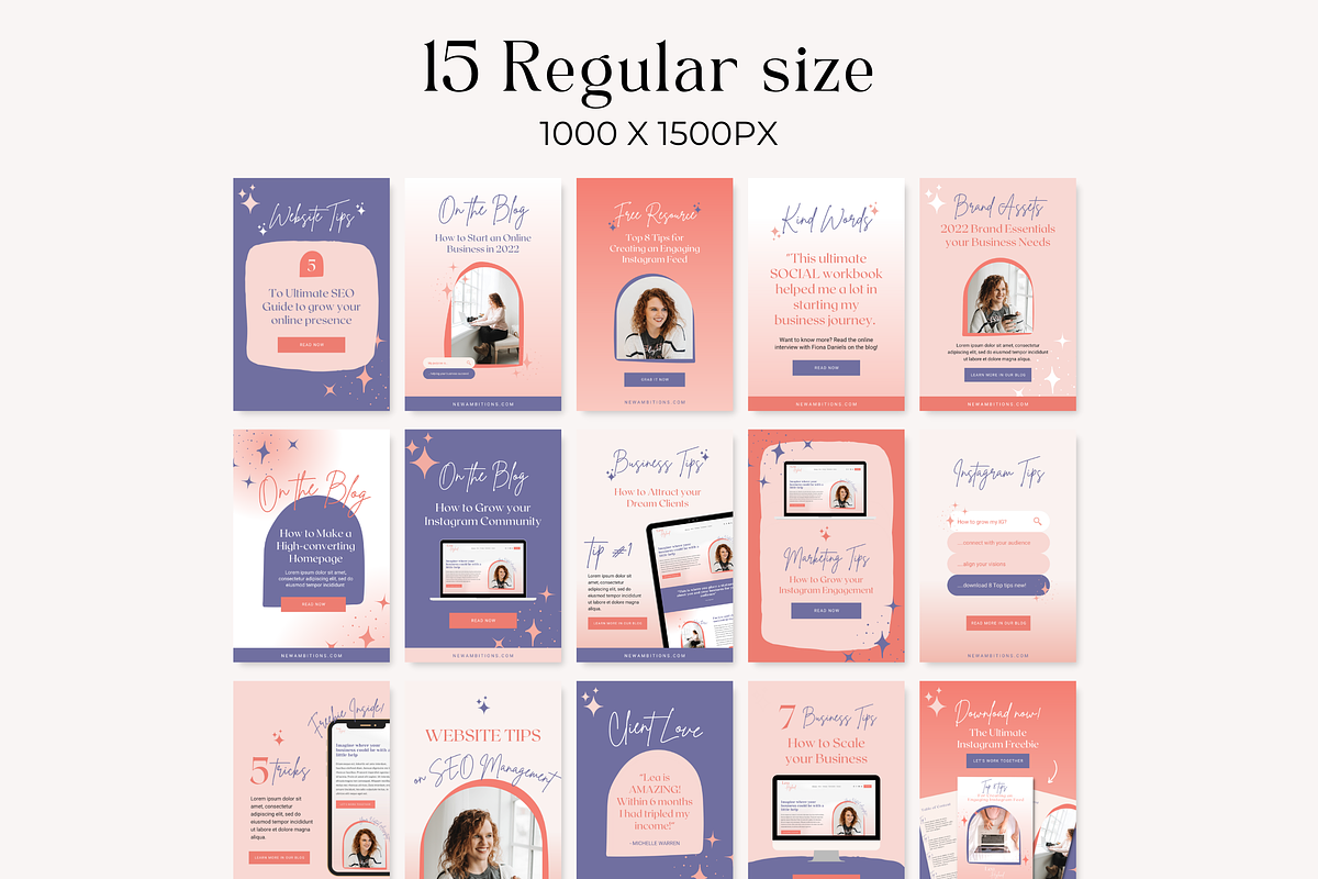 Pinterest Pin Templates Bold Canva, a Social Media Template by HerstedHertz (Photo 3 of 9)