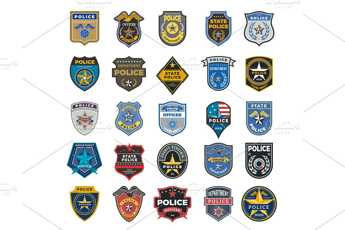 Police badges. Officer security, a Background Graphic by Onyx
