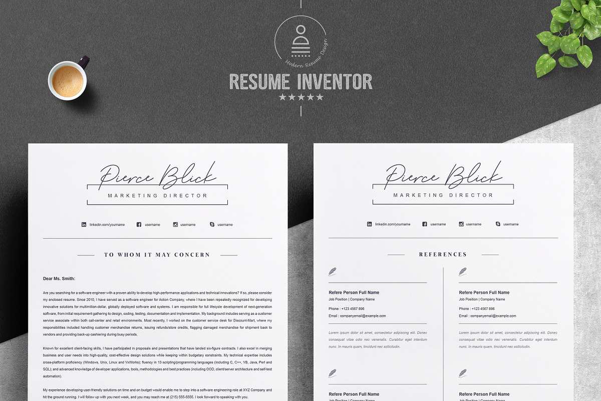 Clean Resume / CV Template, a Resume Template by ResumeInventor (Photo 3 of 6)