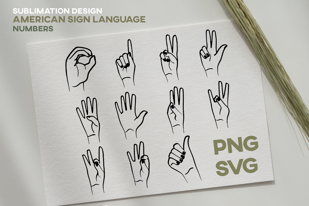 ASL American Sign Language Numbers, an Icon by InkCloudDesign